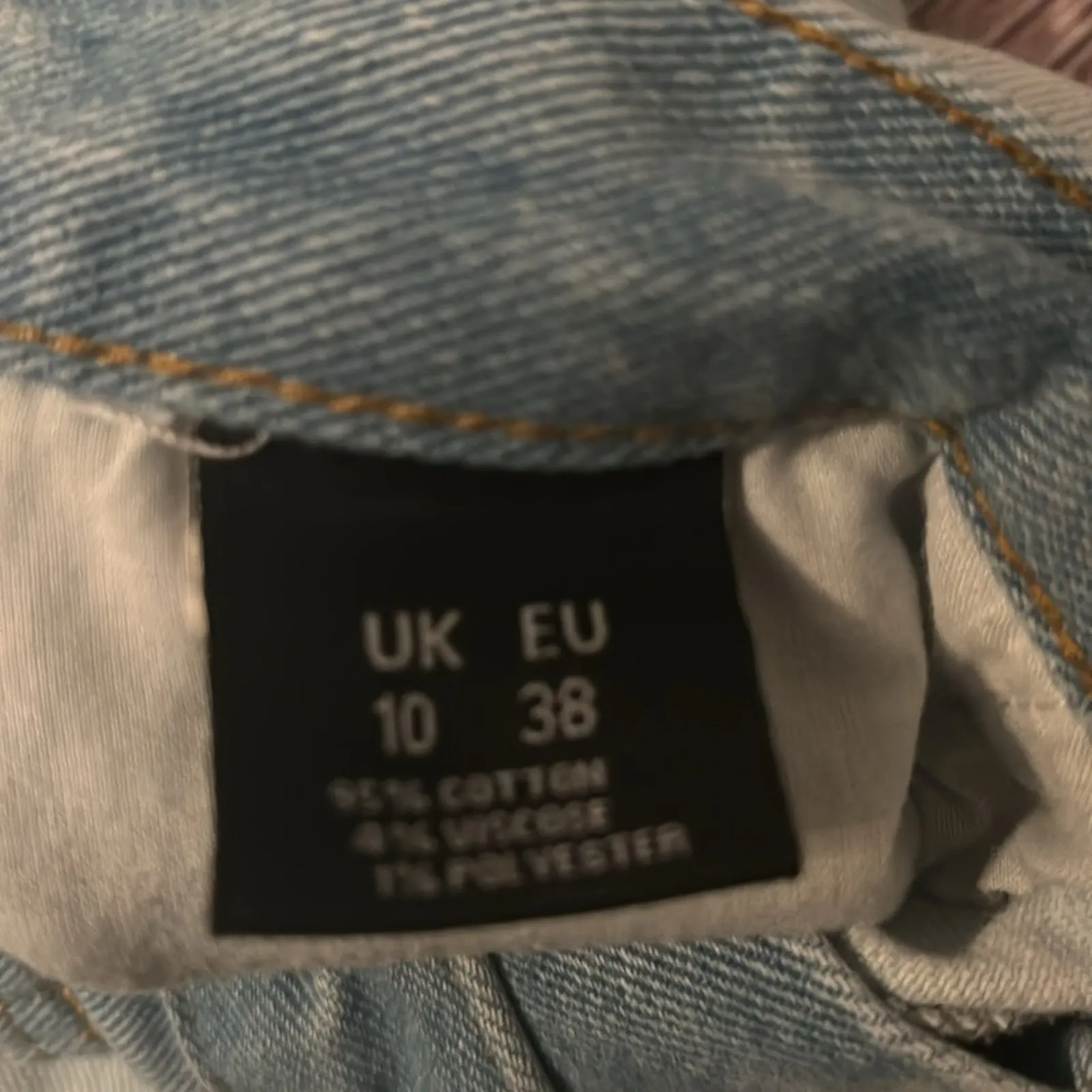 Nasty Gal Two Tone Straight Leg Denim Jeans 6 Color Block Casual Festival Y2K - Image 10