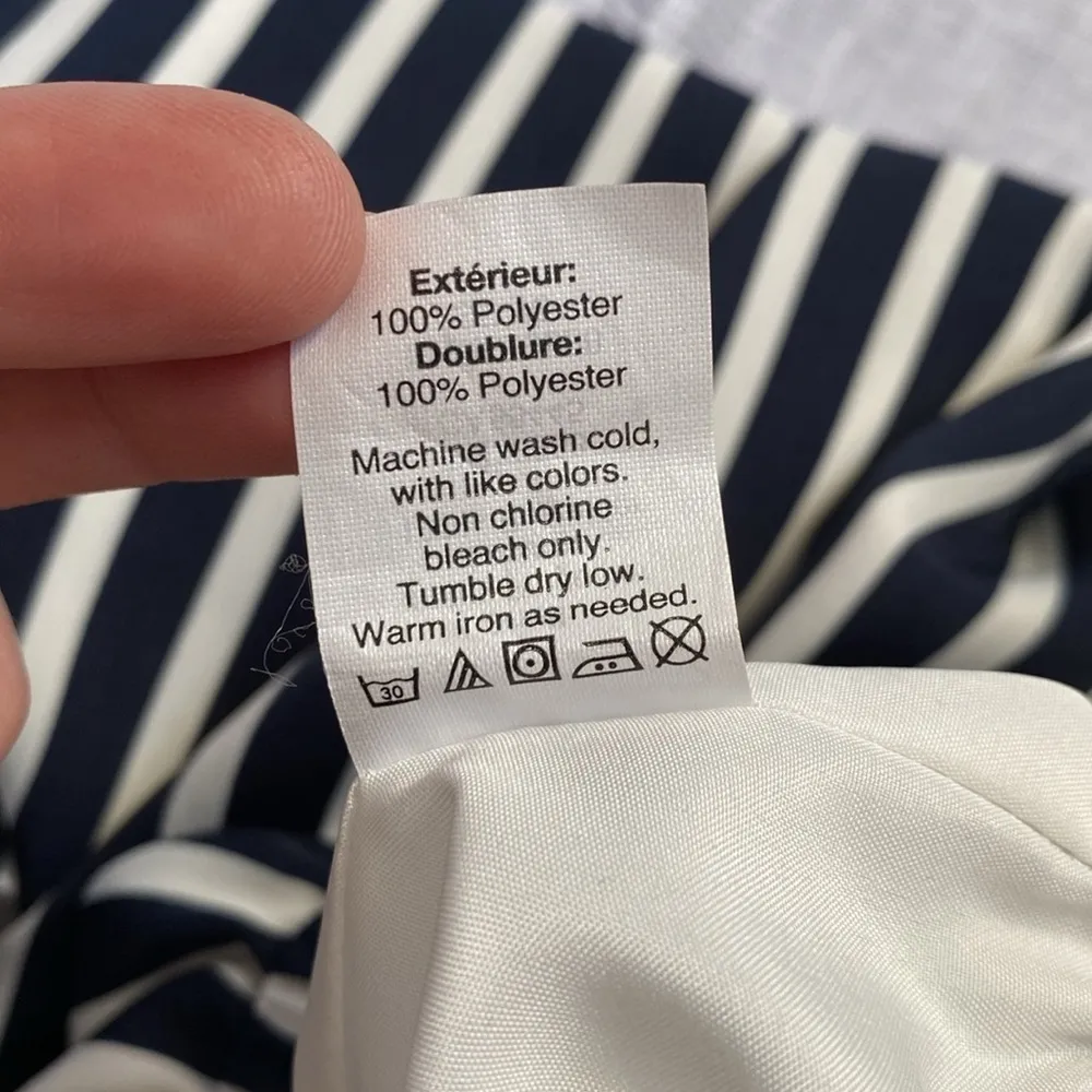 J. Crew Factory navy and white stripped skirt. Blue Size 12 - Image 4