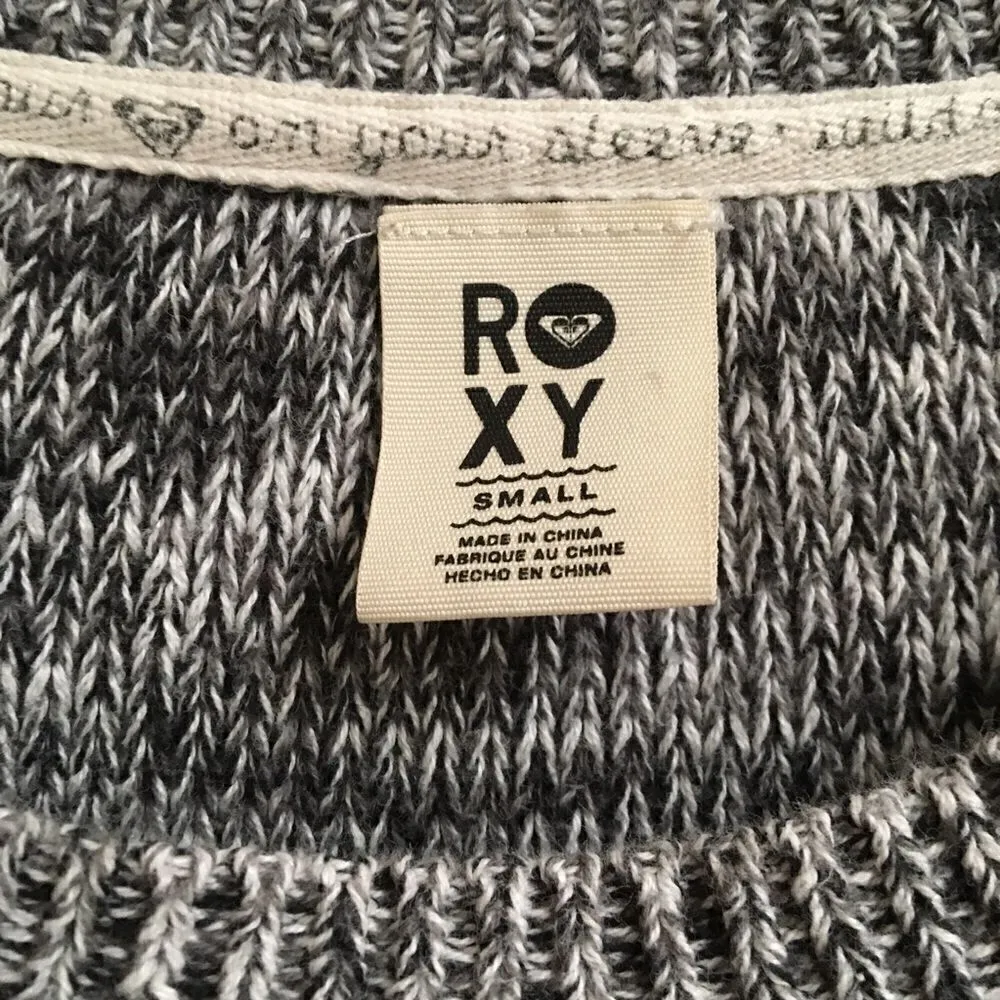 Roxy heathered gray cable crewneck sweater XS* - Image 6