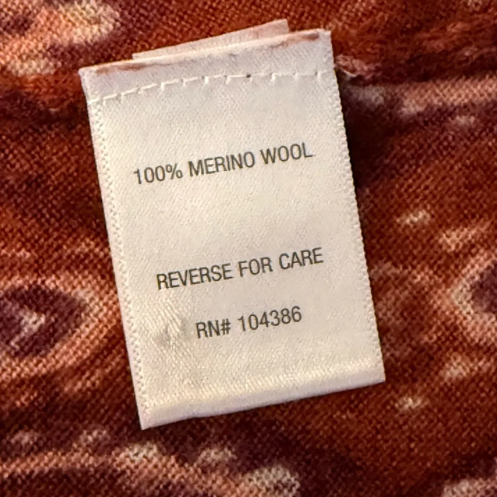 Garnet Hill Women’s Sz Large Wool Cardigan Sweater Printed Button Front - Image 6