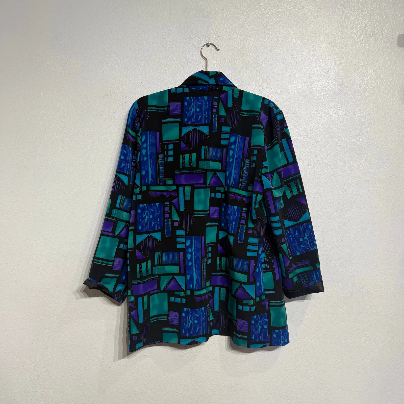 Kensington Square Blue Geometric Vintage Blazer Sz PS - Image 9