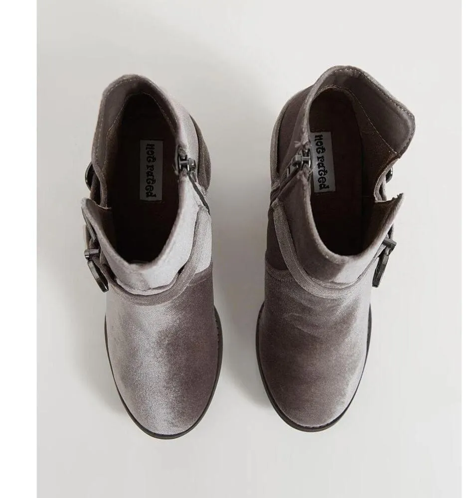 Not Rated Jibu Velvet Ankle Boot Nude Mauve Size 9.5 - Image 9