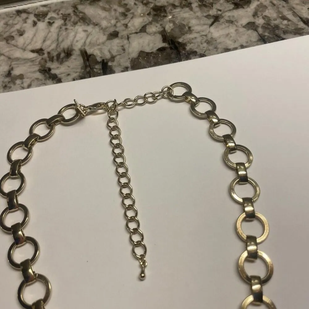 Signed Cookie Lee Two Tone Costume Necklace Adjustable Length - Image 11