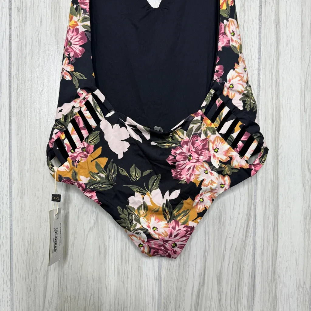 NWT Vitamin A Bianca Floral Scoop Back Plunge Halter Reversible Swimsuit Small - Image 10