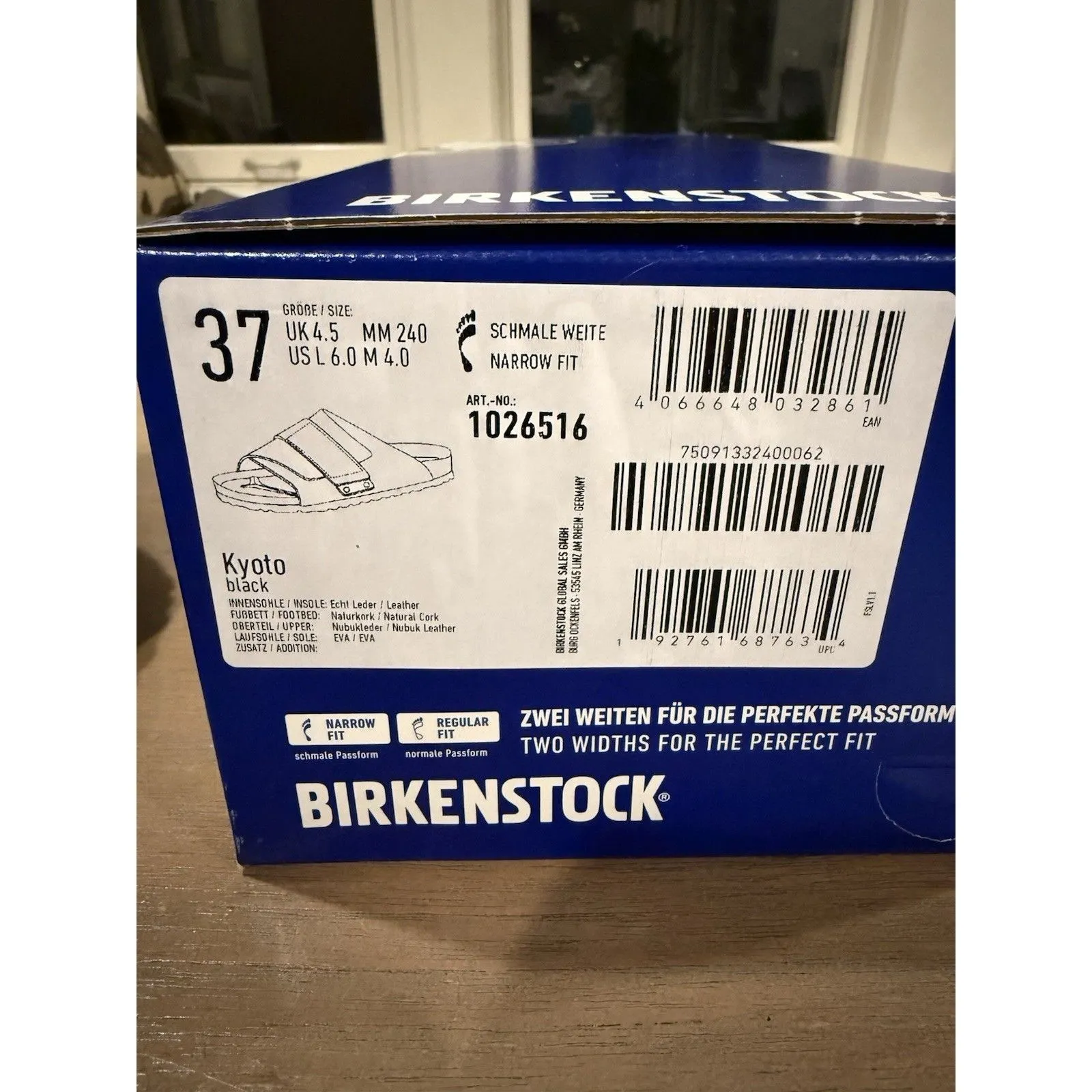 Birkenstock Sandals Kyoto Size 37 N Black Nubuck Leather NEW w Box Adjustable - Image 7