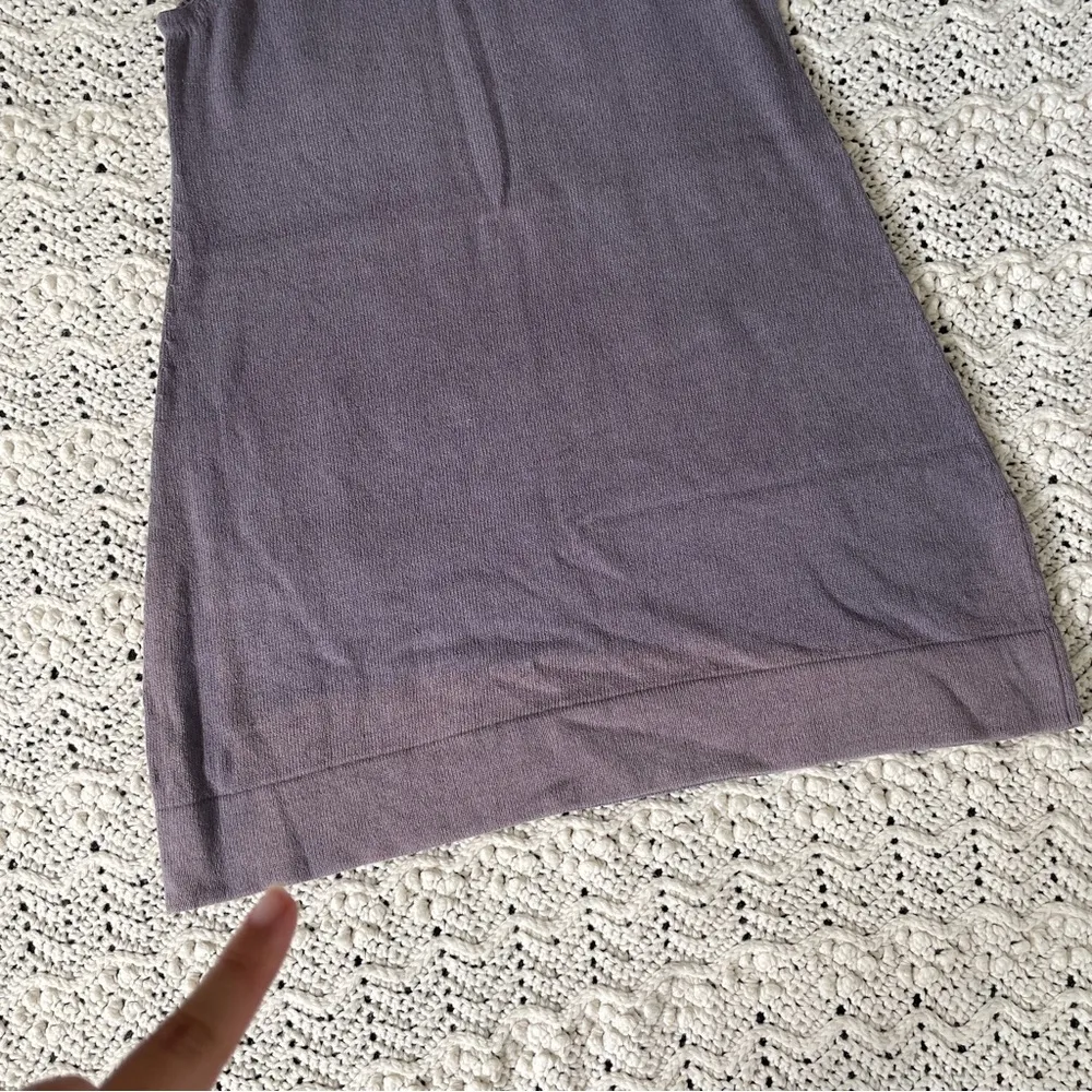 Rhys Dwfen Cotton Linen Sleeveless Sweater Knit Mini Dress Purple (NWT) (Medium) - Image 8