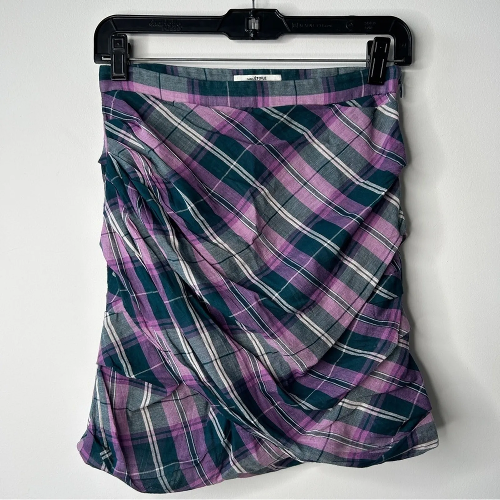 ISABEL MARANT ÉTOILE Mini Skirt Womens Size 4 Plaid Rodeo Indie Academia Preppy - Image 3