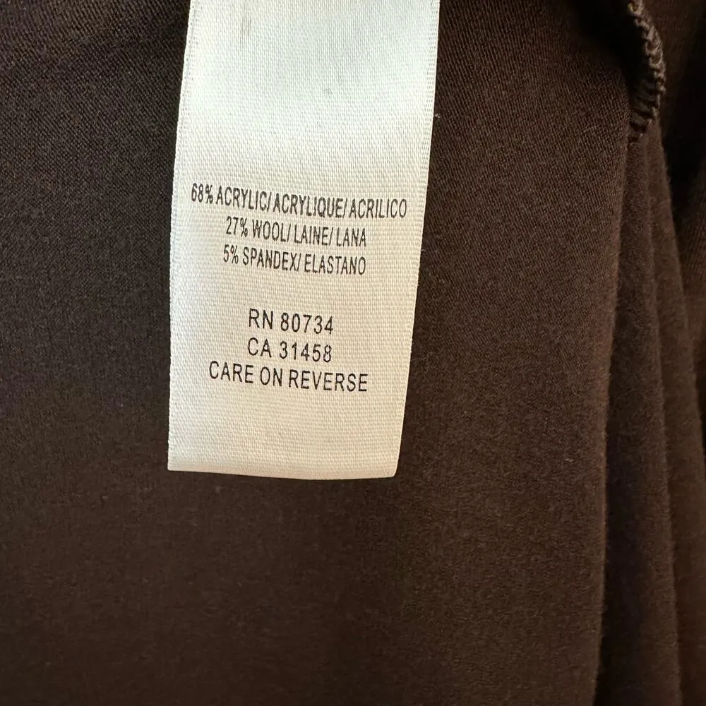 BCBG MAXAZRIA Wool Blend Long Sleeve Brown Midi Dress Size Small - Image 8