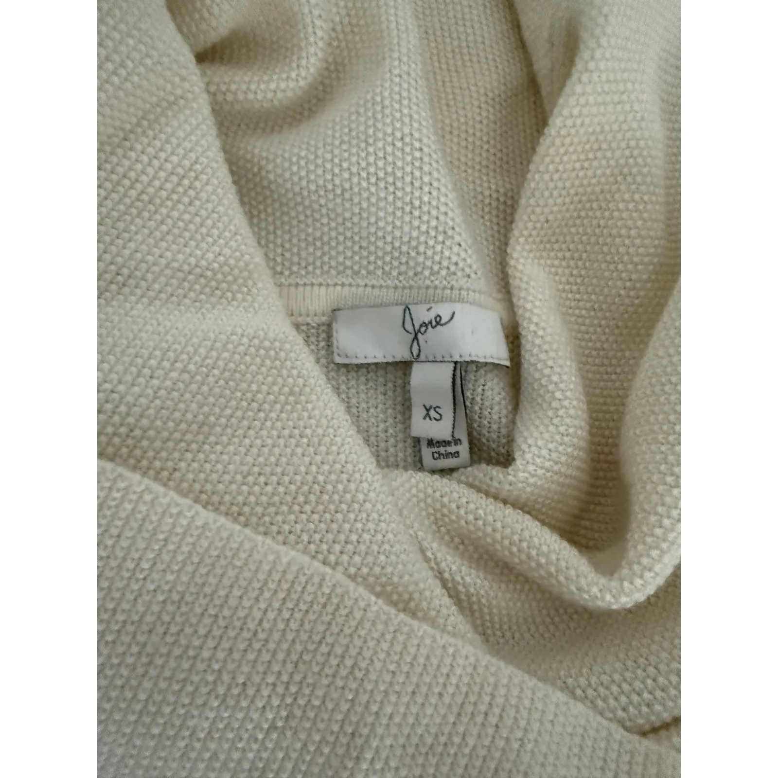 Joie Women's Chesney Ivory Cream Draped Cowl Neck Wool Cashmere Blend Sweater XS - Image 5