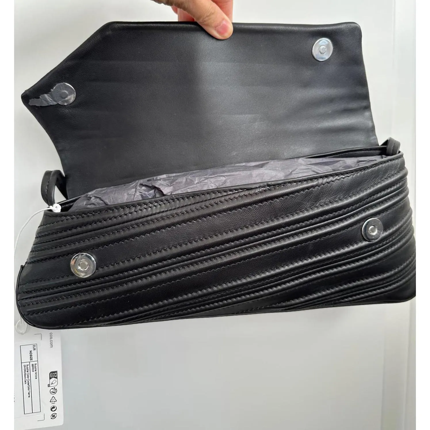 COS  Pointe Leather Shoulder Bag Black NWT - Image 5