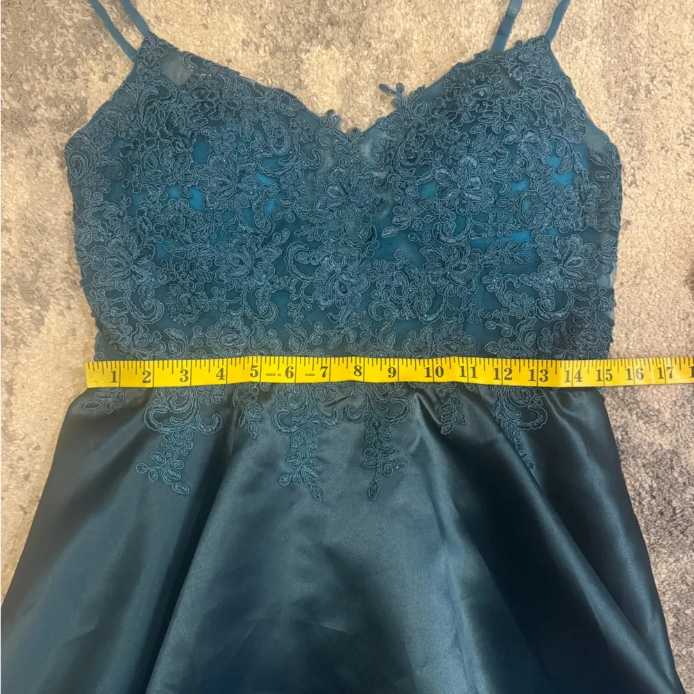JJ's House Teal Lace Satin Dress - Image 8