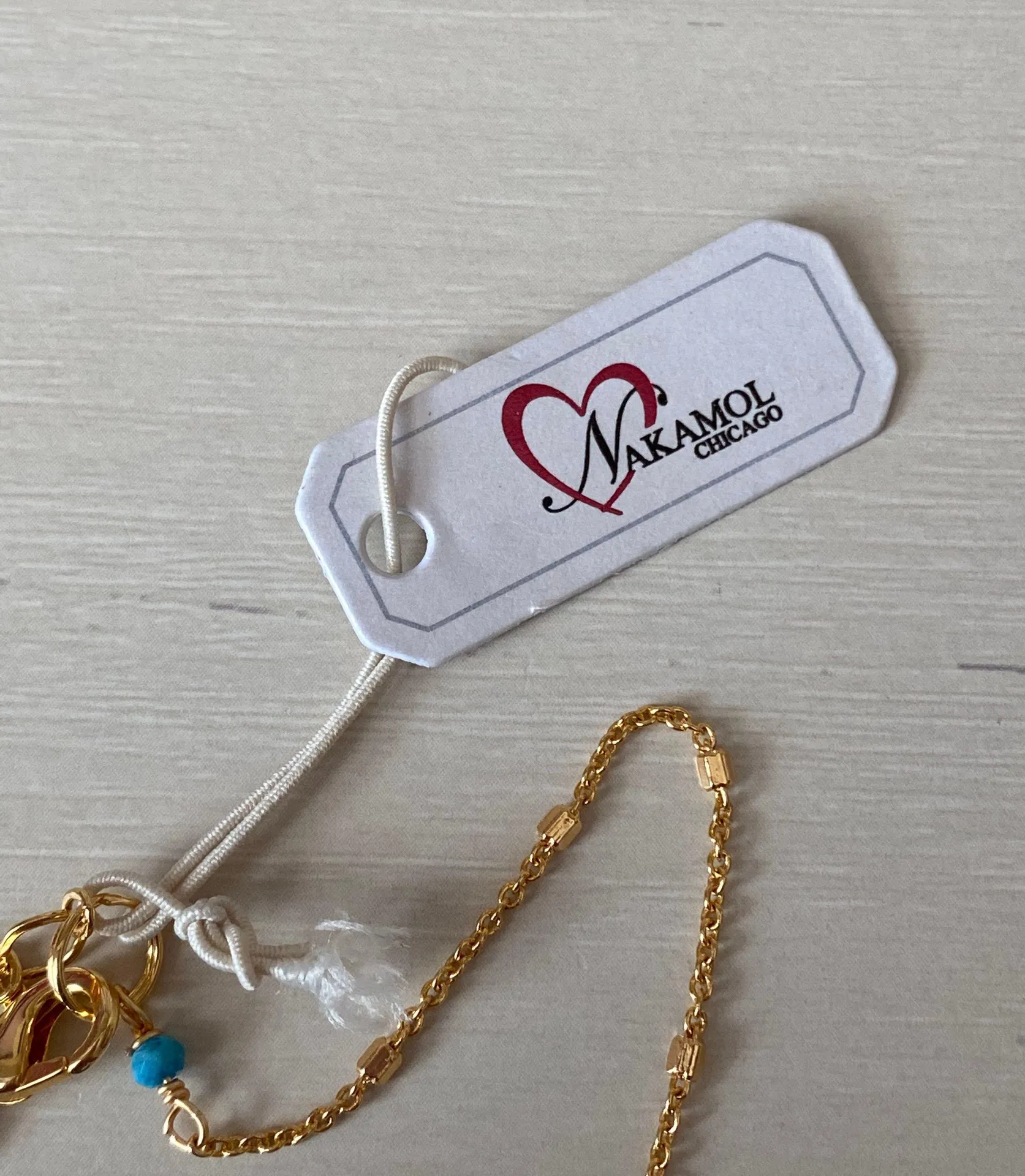 NWT  nakamol star pendant beaded necklace with gold chain - Image 3