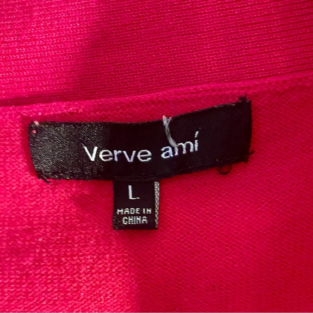 Verve Ami Women's Hot Pink Cropped Cardigan Sweater, short sleeve, size L - Image 3