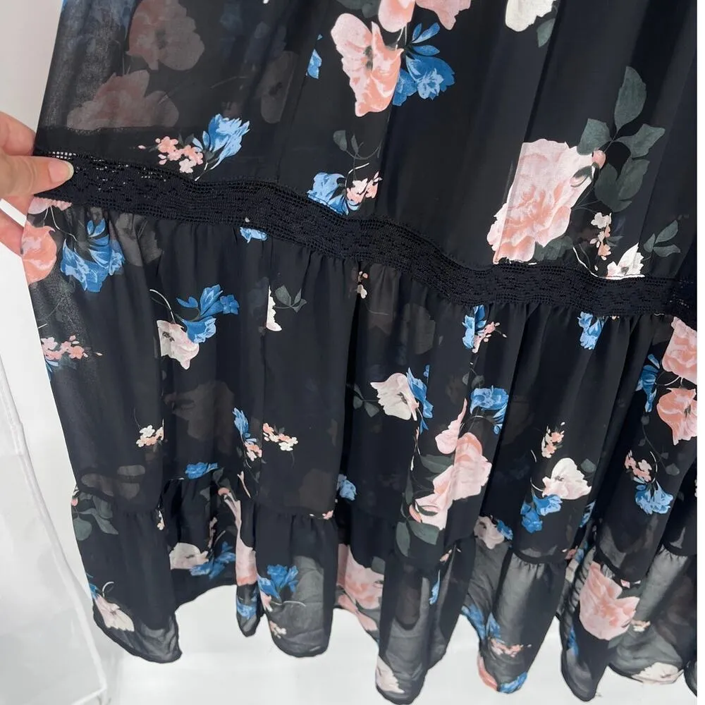 Torrid Babydoll Floral Maxi Dress 4X Y2K Dark Romantic Tiered Cottagecore, Boho - Image 5