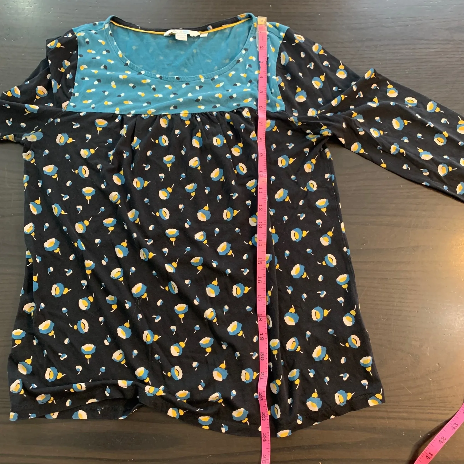 Boden Floral Tencel Lyocell Cotton Long Sleeve Blouse Top Womens US 8 Casual Black Size undefined - Image 9