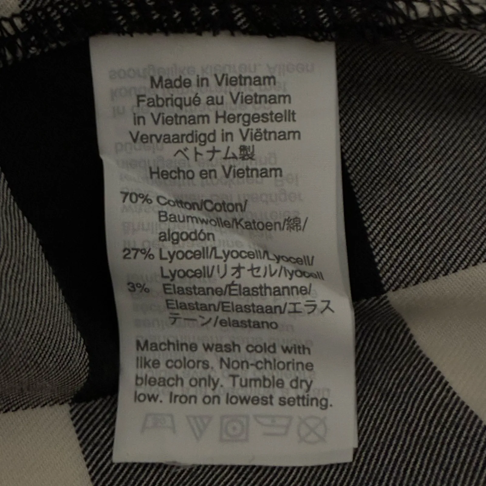 Madewell Button Up Shirt Long Sleeve Black Off White Checkered Womens Size XXS - Image 5