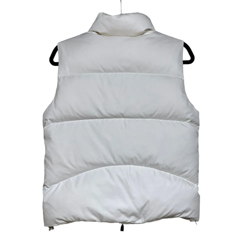 Vintage Ralph Lauren Down Puffer Vest Blue Label Zip Pockets Cream Women’s M - Image 2