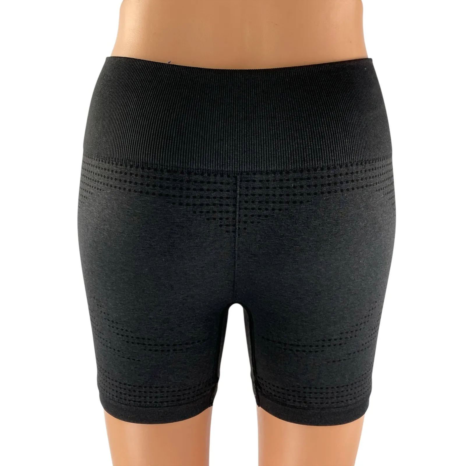 Gymshark Womens Black Mid Rise Yoga Workout Running Athletic Biker Shorts Size S - Image 2