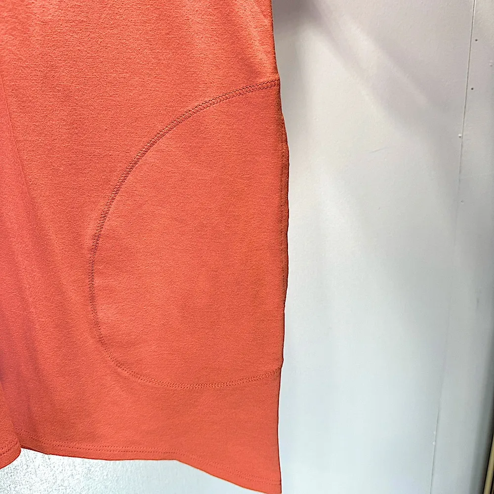 Chico’s Weekends Melon Orange Asymmetric Hem Jersey Knit Tunic with Pockets - Image 4