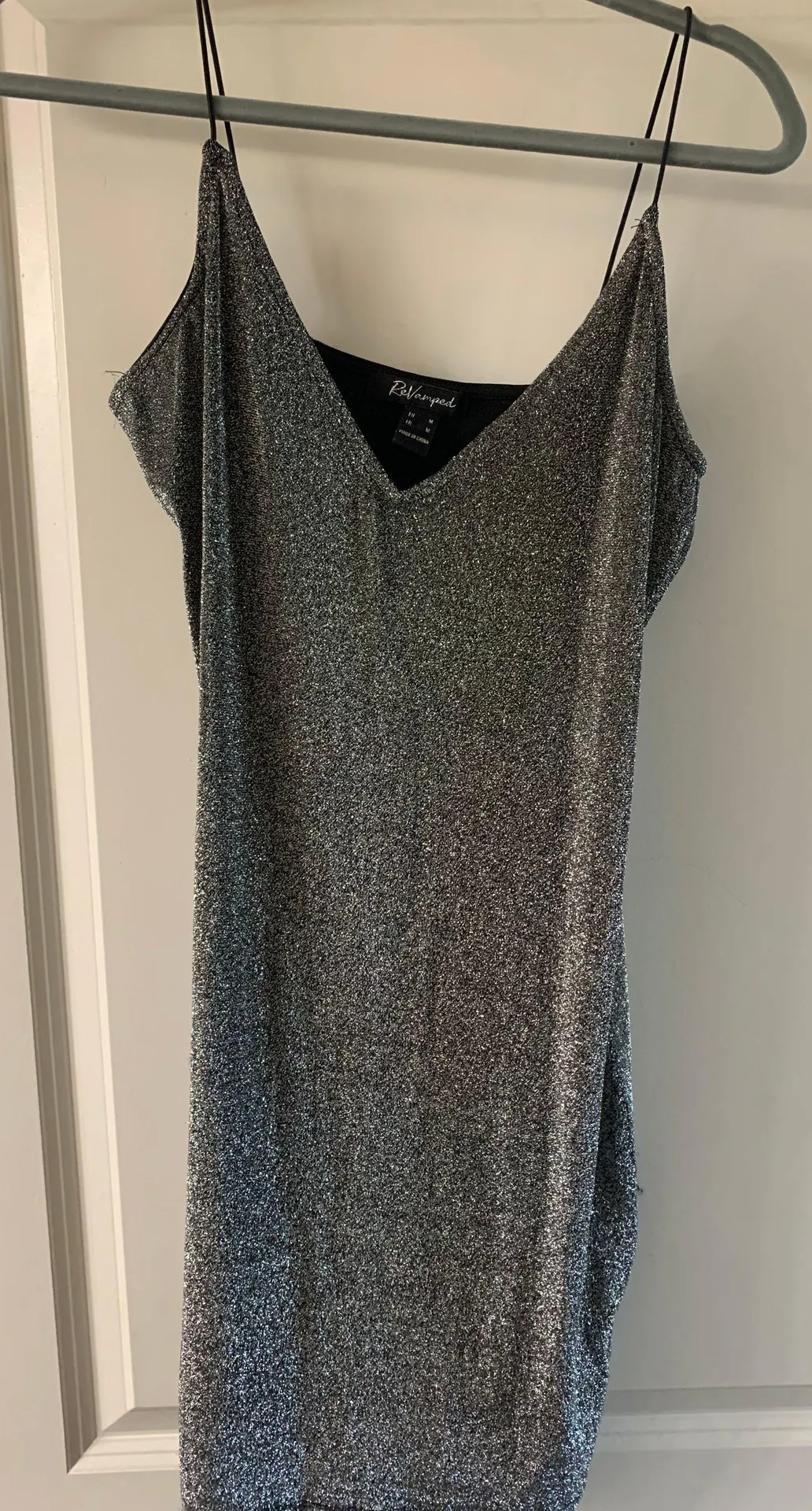 Revamped Silver Sparkly Short Dress - Image 2