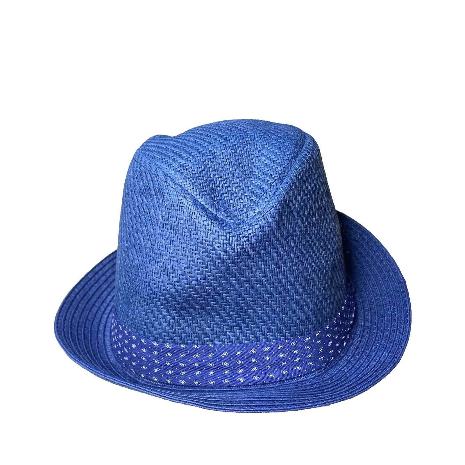 Nordstrom Blue Trilby Panama Style Hat Synthetic Material New  NWT Size S/M - Image 3