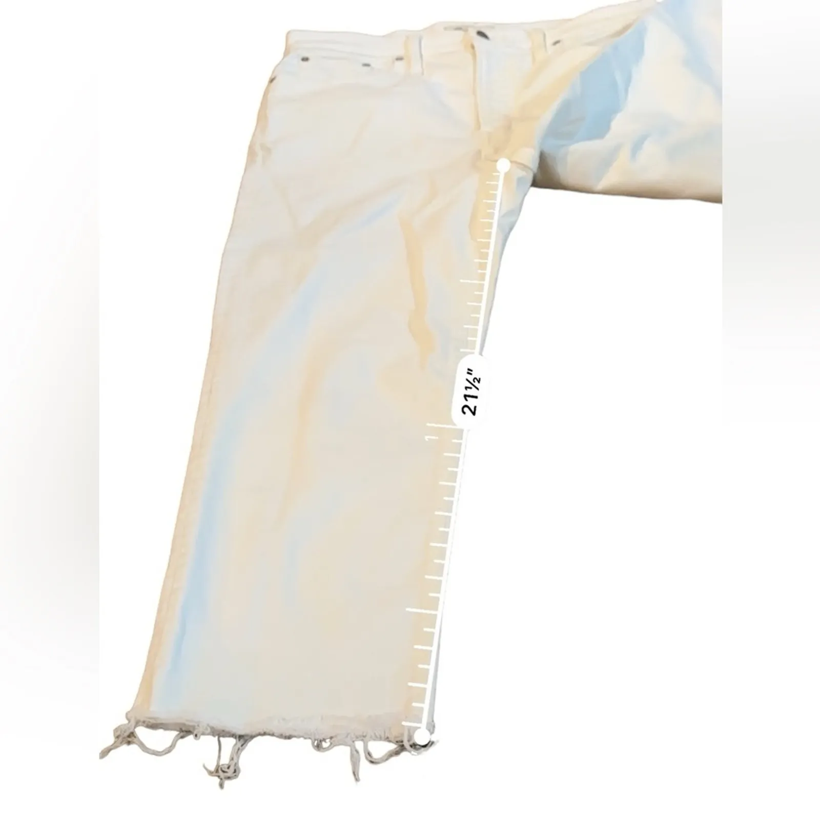 Madewell The Perfect Vintage Crop Jeans in Tile White: Raw-Hem Edition Sz 31‎ - Image 16