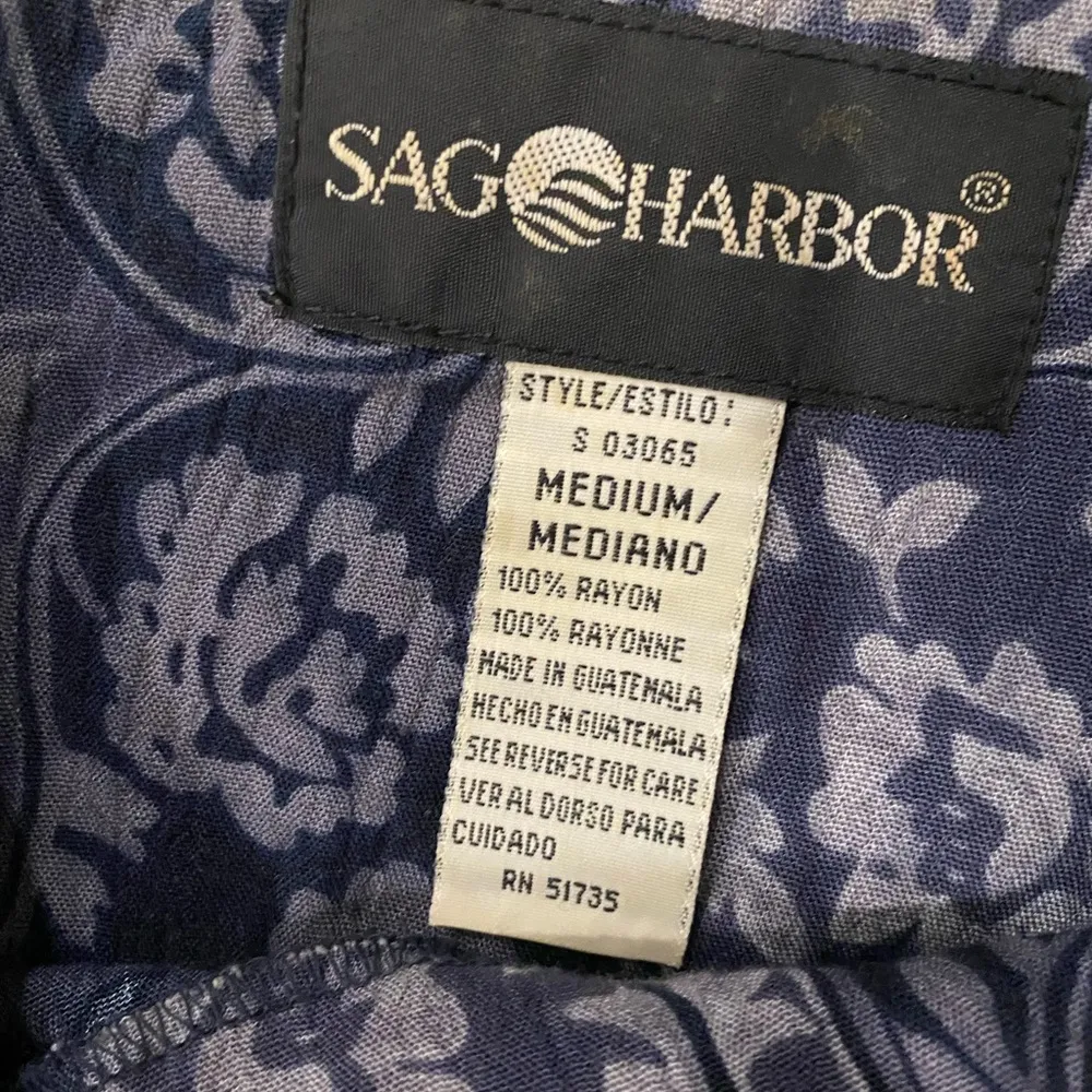 Vintage 90s sag harbor boho fairy floral sleeveless maxi dress blue gray medium - Image 3