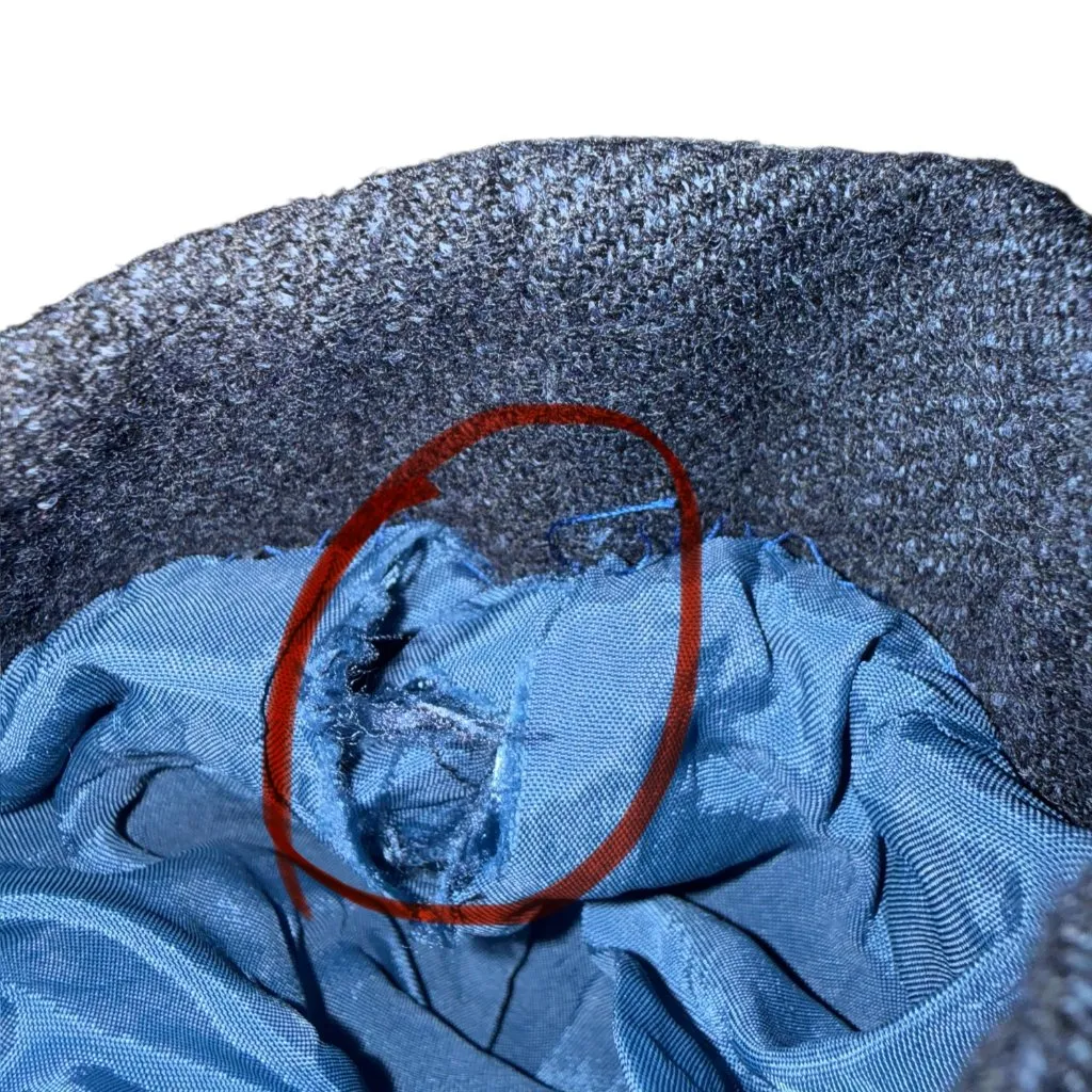 Women's dark blue long sleeve collared button down fully lined wool jacket 6 - Image 13