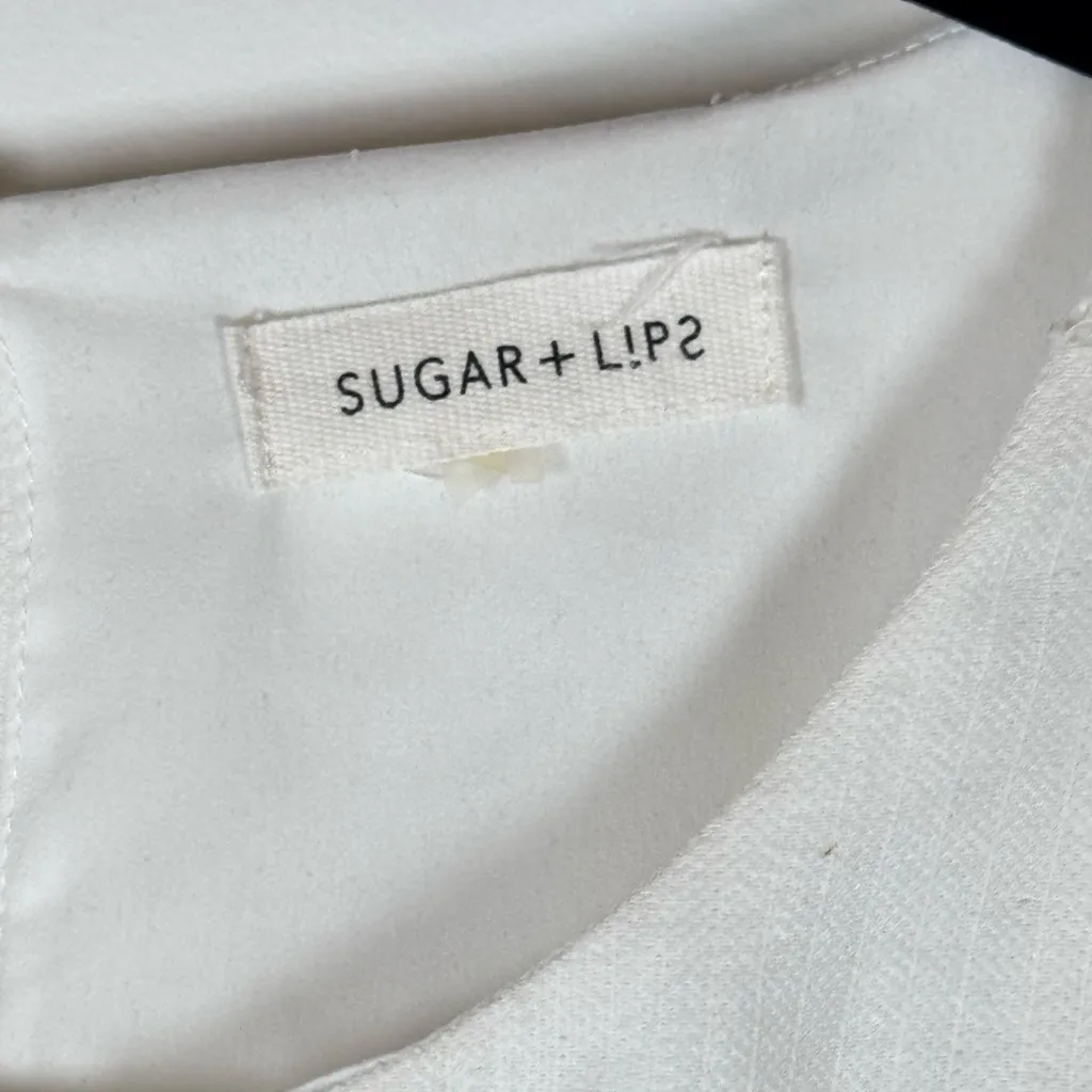 Sugar + Lipz Ivory Lace Boho Cottagecore Milkmaid Dress Small - Image 3