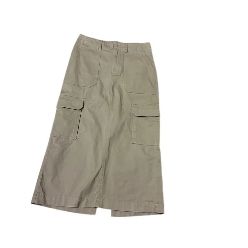 Universal Thread‎ Khaki Cargo Maxi Skirt Utility Safari Style Size 4 - Image 4