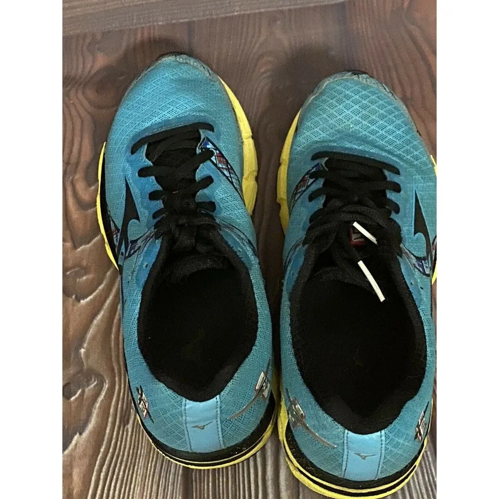 Mizuno Wave Inspire 10th Anniversary Blue & Yellow Women's Size W8 Running Shoes - Image 5