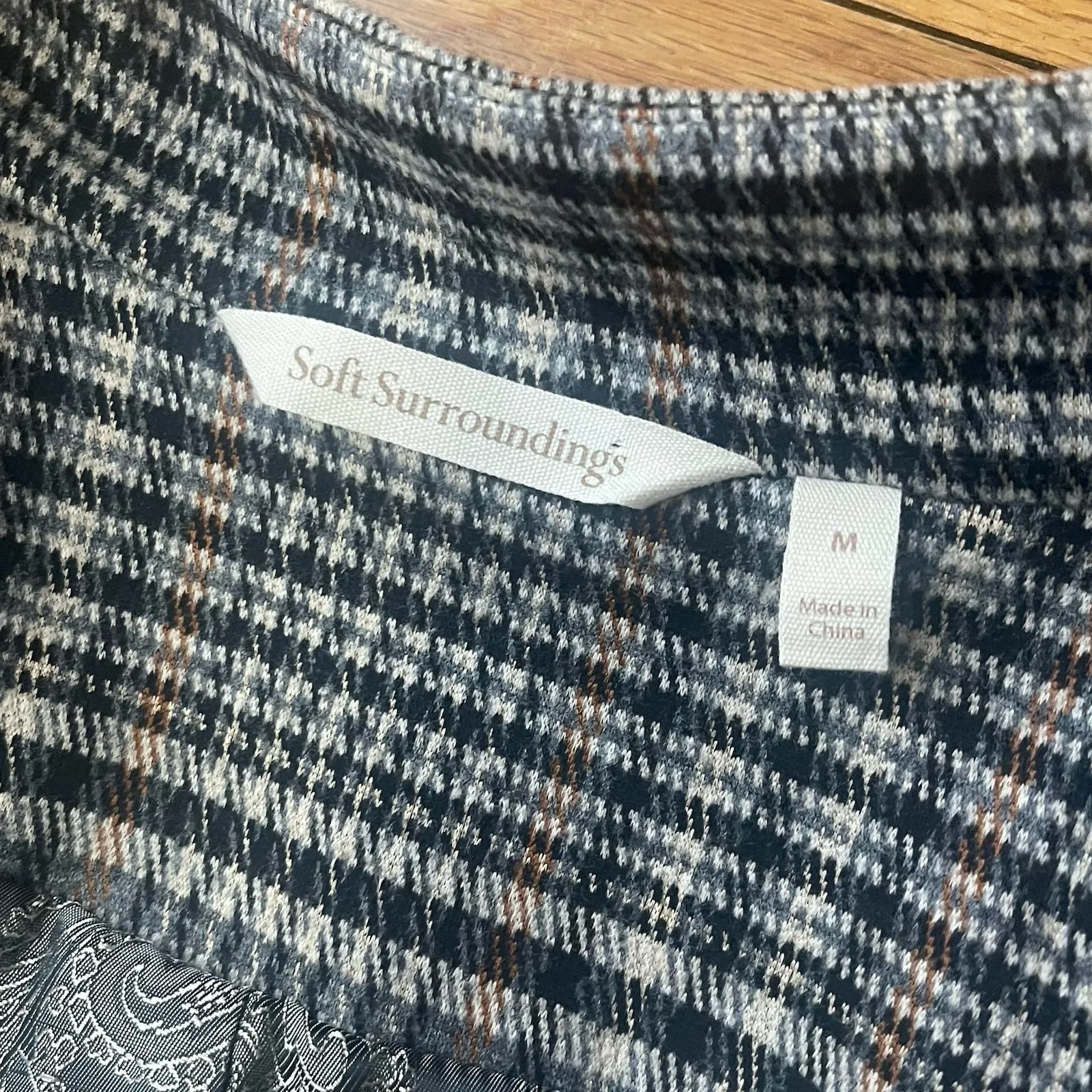 SOFT SURROUNDINGS St. James Blazer Medium Neutral Multicolor Career Casual Knit - Image 7