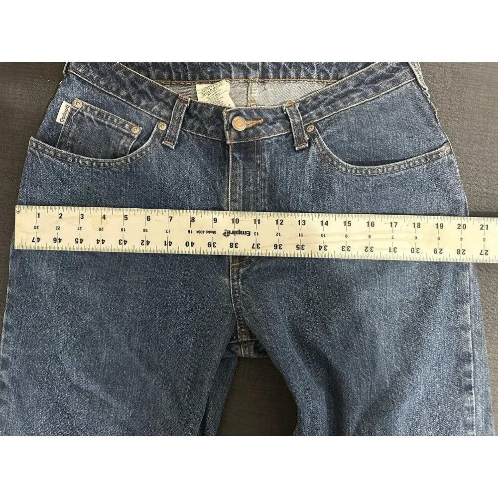 Vintage Carhartt 10 x 32 Blue Jeans Cowgirl Look Medium Wash Straight Leg - Image 12