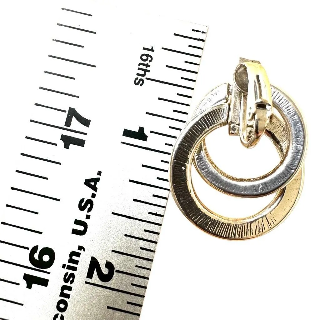 Anne Klein Double Hoop Clip-On Earrings - Image 4