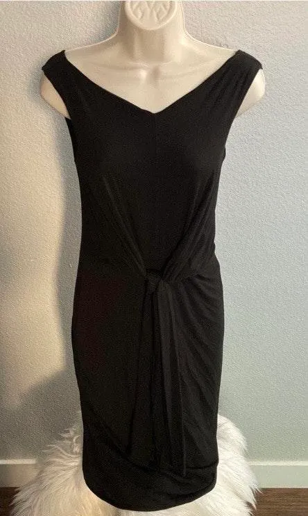 Carly Jean Los Angeles Black Holly Tie Front Midi Dress - Image 2