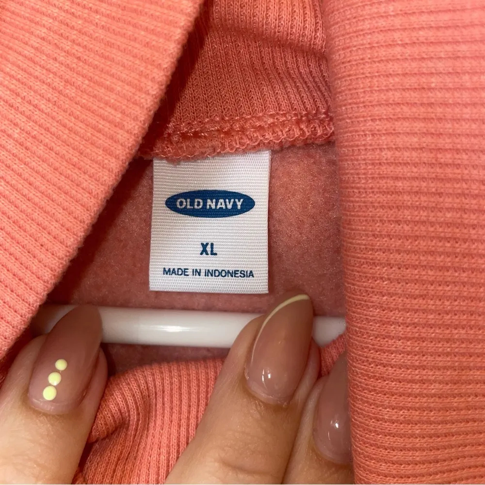 Old Navy Oversized Rib-Knit Funnel-Neck Pullover Hoodie - Image 6