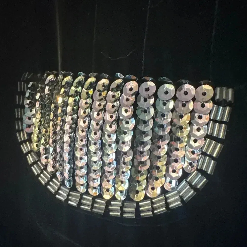 Juicy Couture sequine/velvet waist coat Viscos/silk blend unique statement M - Image 4