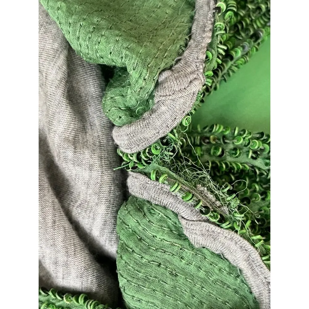 $525 Robert Rodriguez 4 6 Mini Dress Sequins Beads Green Silk Party Cocktail - Image 6