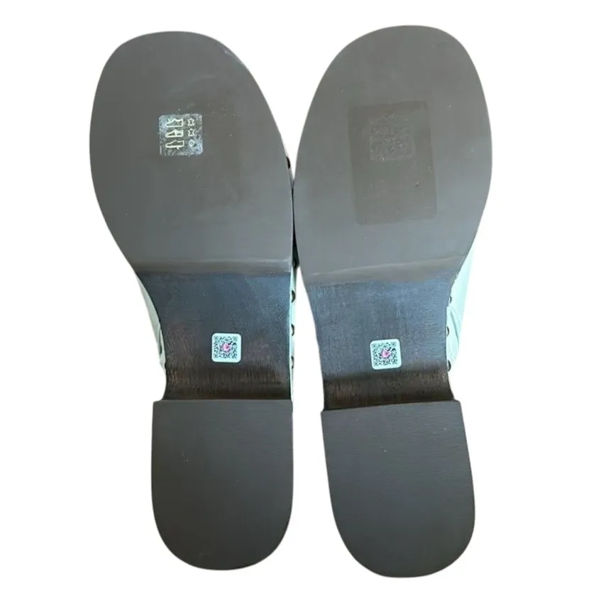 LARROUDE Zuzi Mule Bit Gold Detail Hardware Women's Clog Ivory Leather, Sz 6 NEW - Image 7