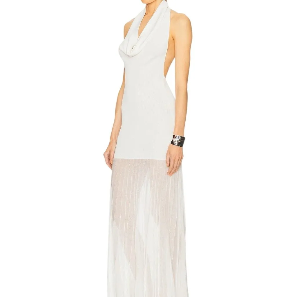 Helsa Jazzlyn Maxi Knit Dress in Ivory Medium New Womens Long Gown - Image 4