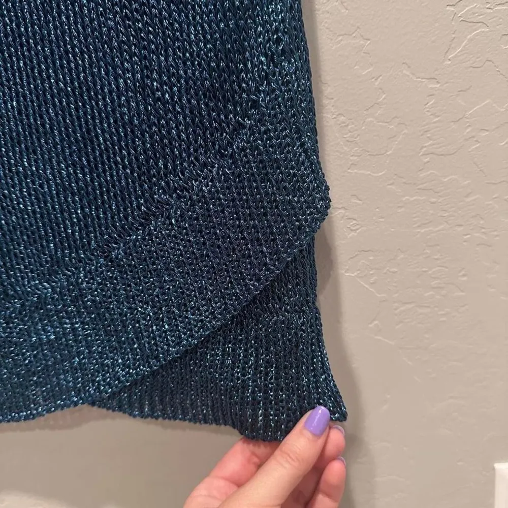 Bar III Navy Blue‎ Mesh Sleeveless Tank Top Sz Medium - Image 5