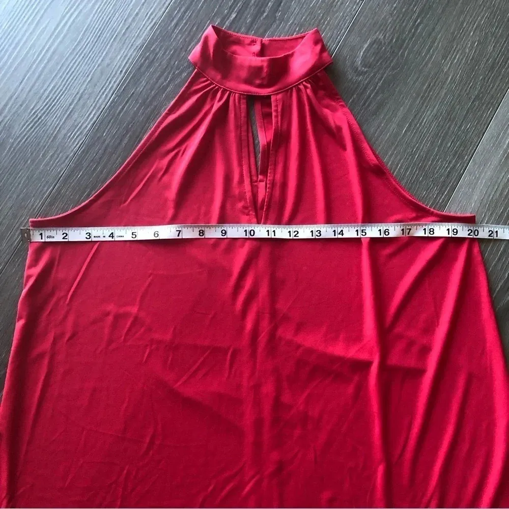 THE LIMITED Women's Solid Red Halter Top Size Medium - Image 5