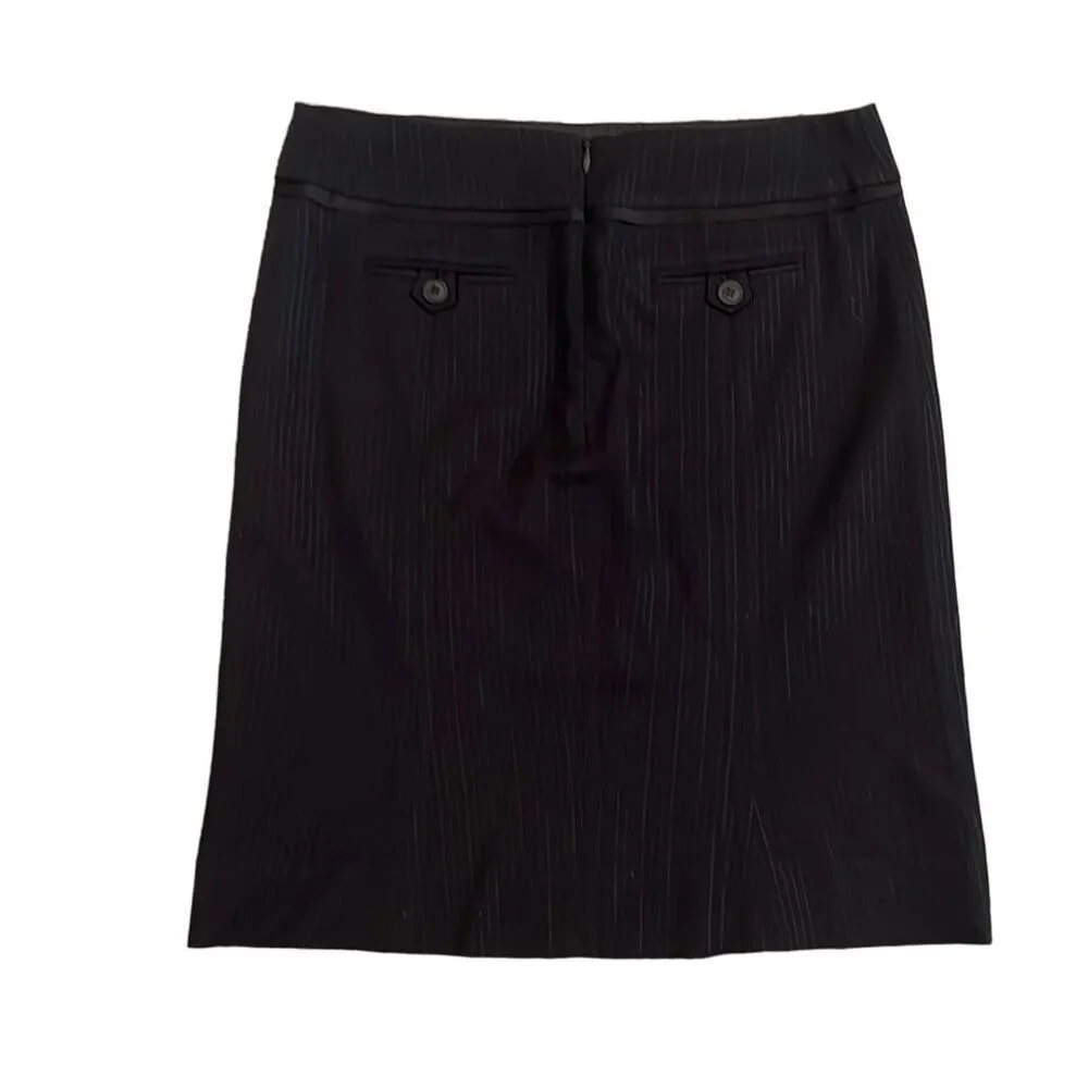 Philosophy di Alberta Ferretti Size 4 Black Metallic Pinstripe Pencil Mini Skirt - Image 2