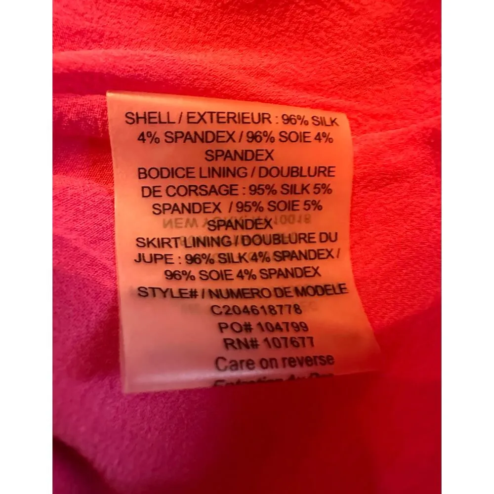 Alice + Olivia Watercolor Floral Silk Sundress Size XS Pink Yellow Coquette - Image 14