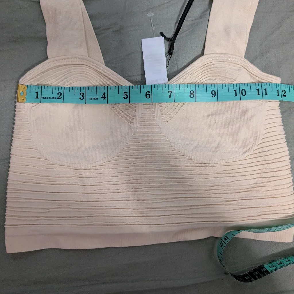 NWT Sincerely Jules Ribbed Bralette Women's Medium Nude/Beige Tan - Image 5