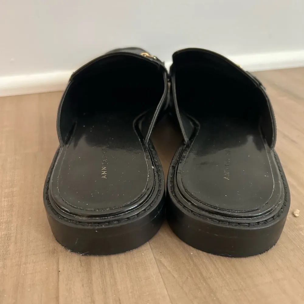 Ann Taylor Leather Loafer Slides Black Size 9.5 - Image 4
