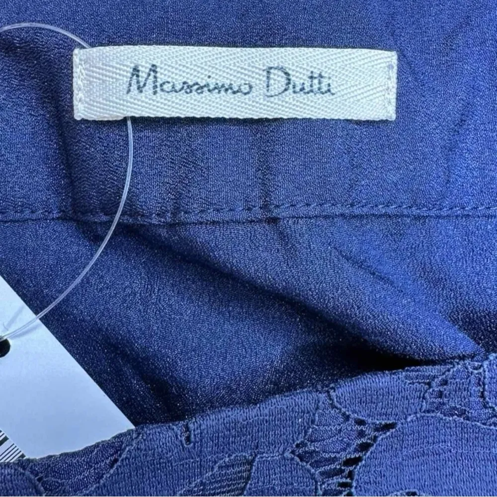 Massimo Dutti Navy Lace Pencil Skirt Size 26 - Image 5