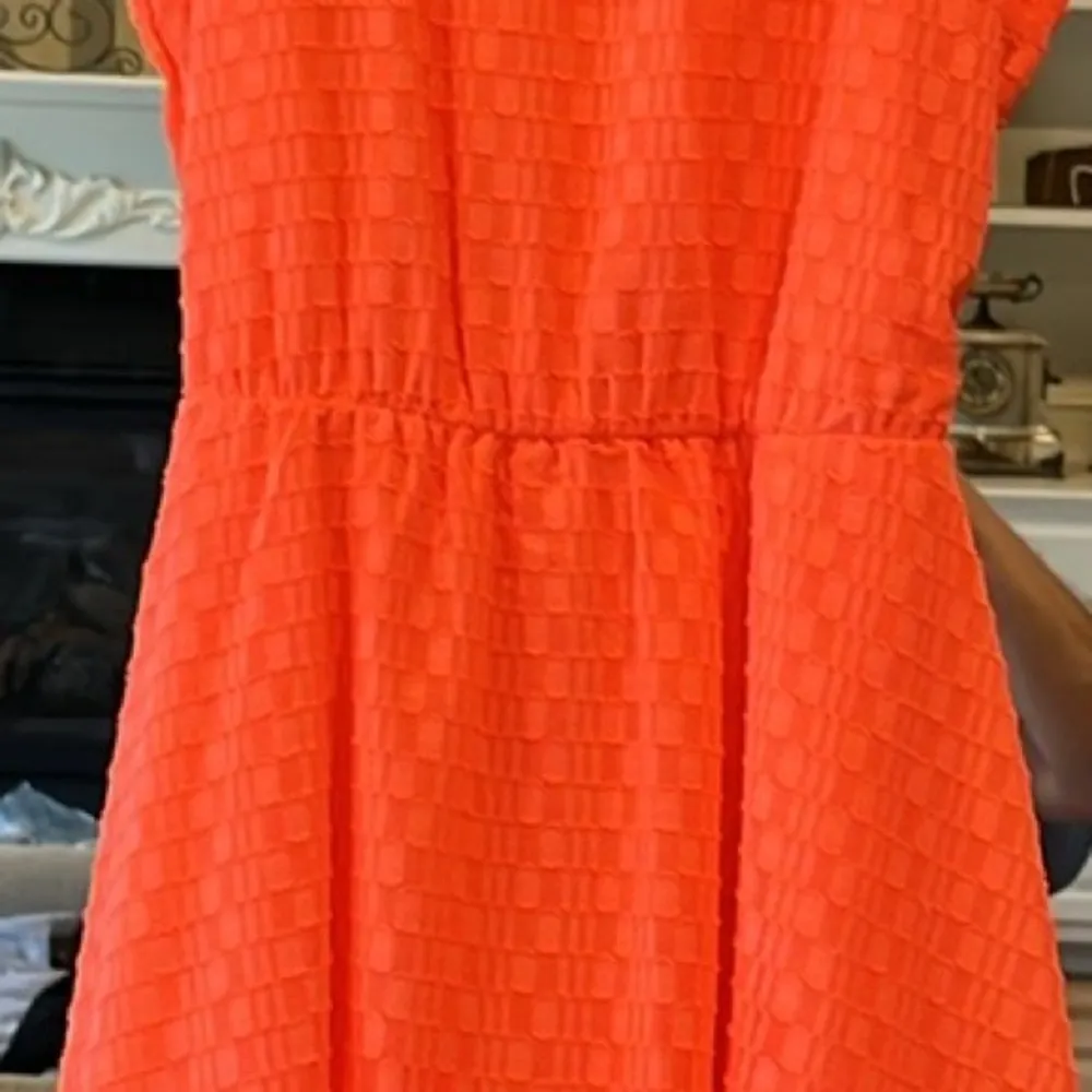 Neon Coral Orange Dress Asymmetrical Summer Womens Small - Image 8