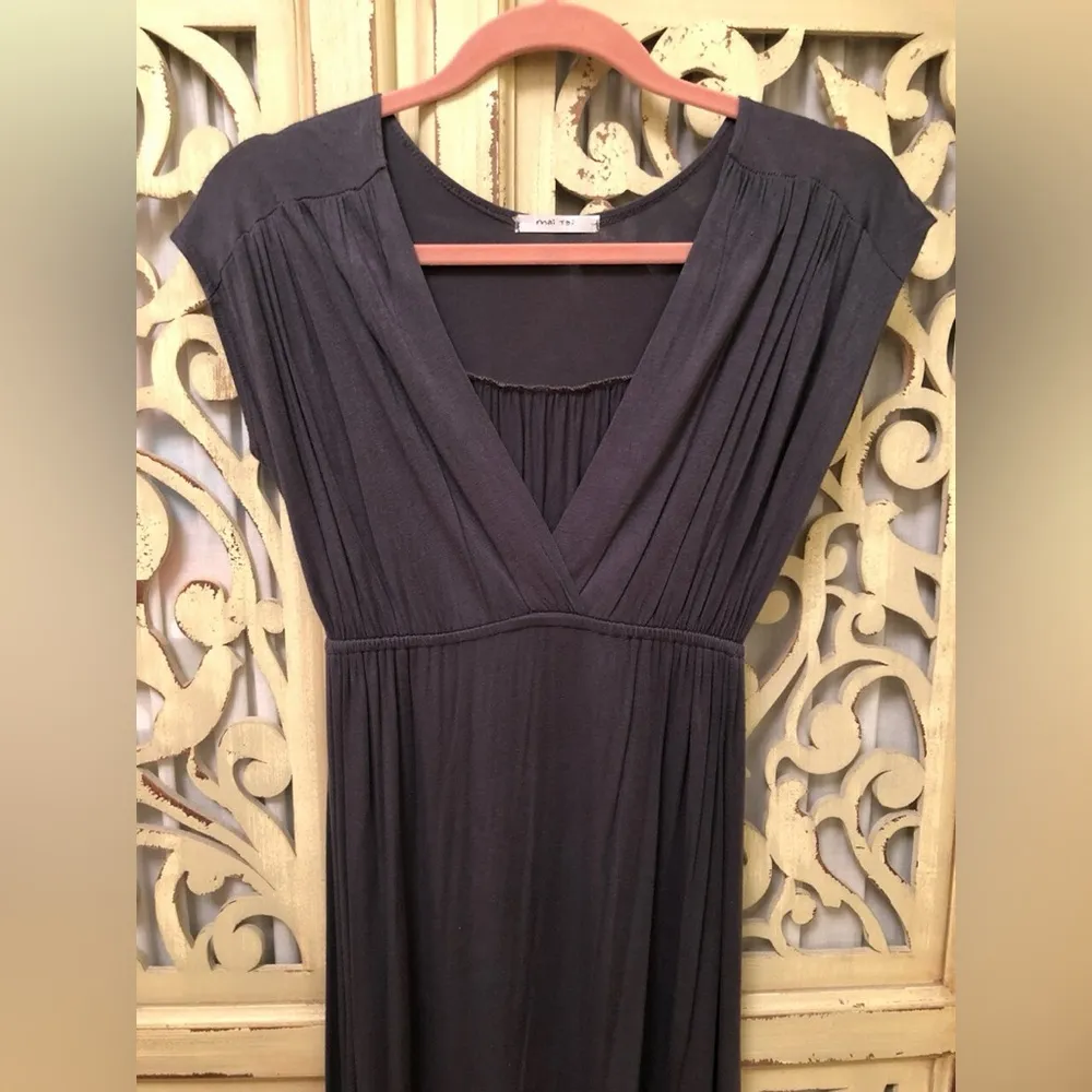 Mai Tai - V-Neck Drapey Jersey Dress with Elastic Waist - black - Image 2