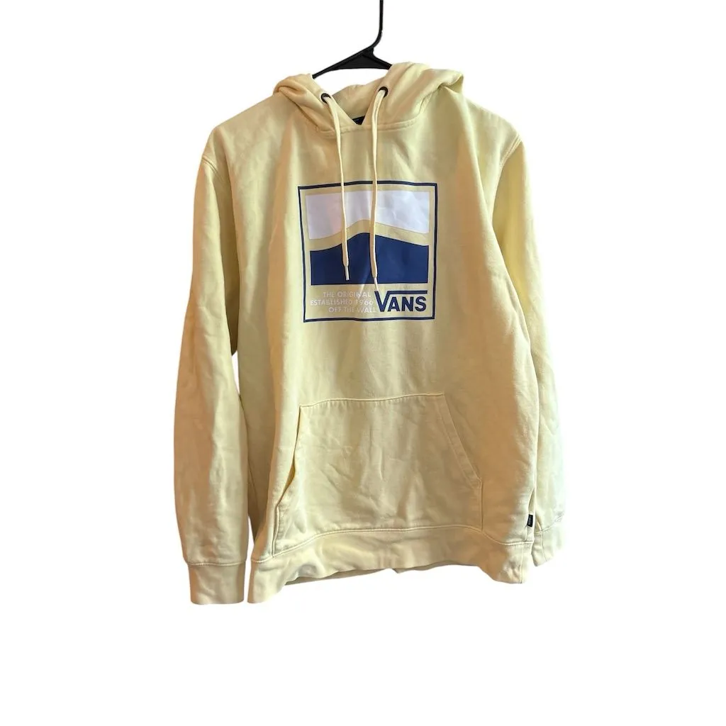 Vans Unisex Pullover Hoodie Yellow M Long‎ Sleeve with Logo - Image 5